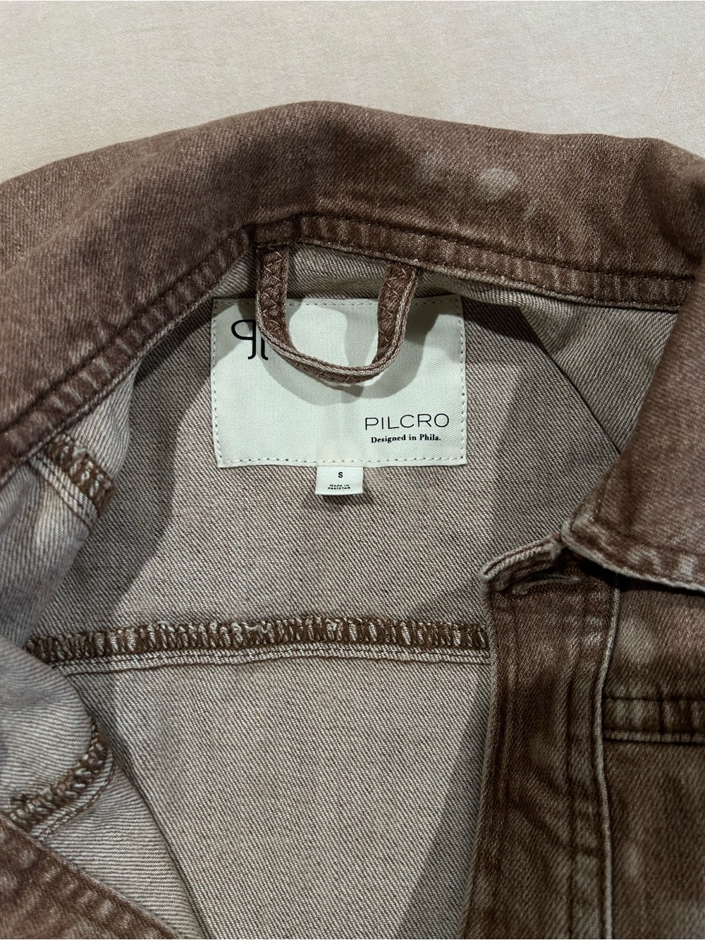 Pilcro Brown Fawn Print Denim Jacket - Picture 6 of 6